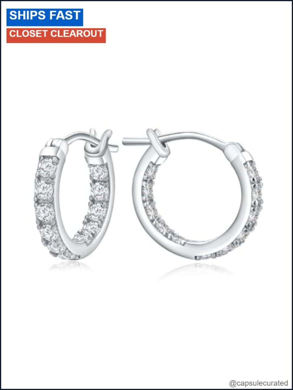 14K Gold Plated 925 Sterling Silver Cubic Zirconia Hoop Earrings Women